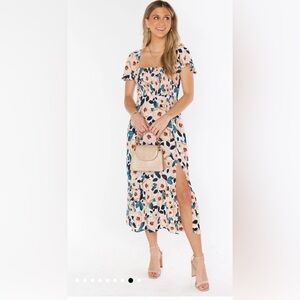 Show Me Your Mumu Brenda Midi Dress in Steel Magnolia